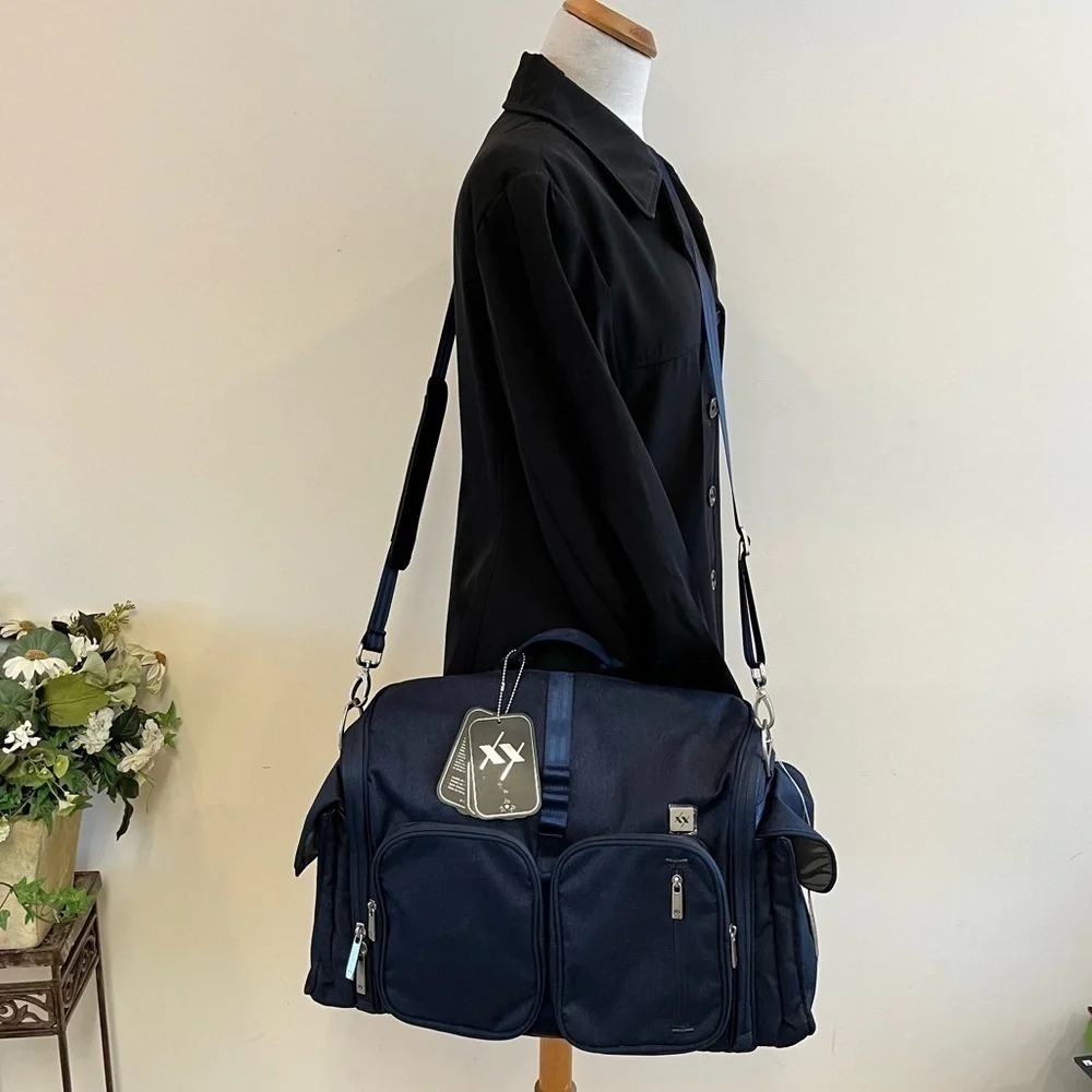 NEW JuJuBe XY Collection Diaper Bag Blue Messenger Bag Over Shoulder NWT Tote
